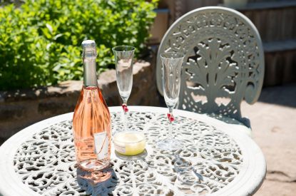 The outdoor dining table at The Old Mill, Worcestershire