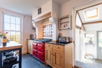 The kitchen at Millook View Farmhouse, Cornwall