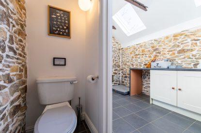 The downstairs bathroom at Millook View Farmhouse, Cornwall