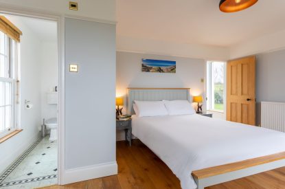 An ensuite bedroom at Millook View Farmhouse, Cornwall