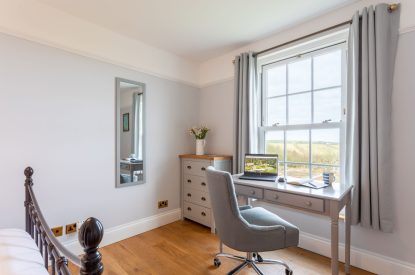 A desk at Millook View Farmhouse, Cornwall