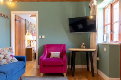 The living room at Woodbury Cottage, Devon