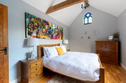 A double bedroom at Woodbury Cottage, Devon
