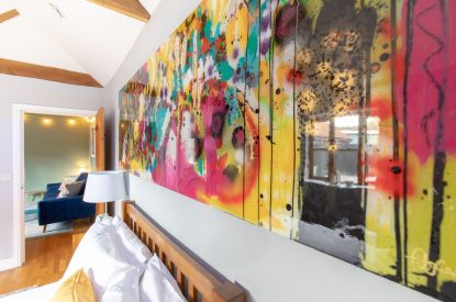 Bedroom dÃ©cor at Woodbury Cottage, Devon