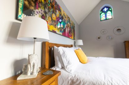 A double bedroom at Woodbury Cottage, Devon