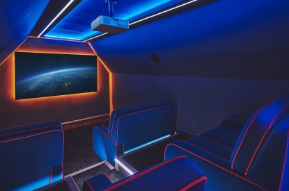 The cinema room at The Old Vicarage, Lake District