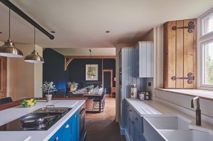 The kitchen and dining room at The Old Vicarage, Lake District
