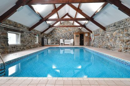 The swimming pool at Ty Alwyn, Llyn Peninsula