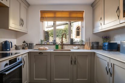The kitchen at Rosefinch Cottage, Devon