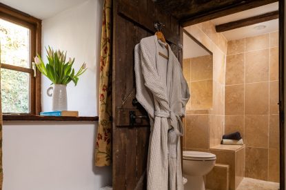 A bathroom at Honey Buzzard Farmhouse, Devon