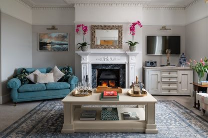 The living room at Partridge House, Devon