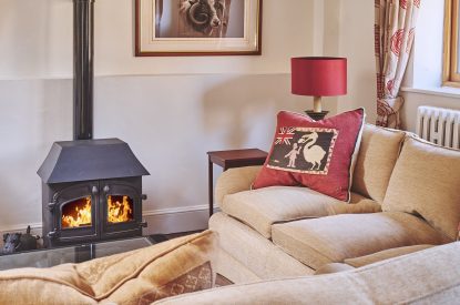 The log burner at Jersey Barn, Chiltern Hills