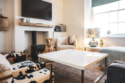 The living room at 5 The Quay, Devon