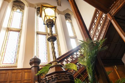 The staircase at Windermere Retreat, Cumbria