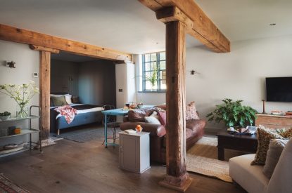 The living space at Redbrick Studio, Devon
