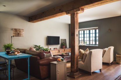 The living space at Redbrick Studio, Devon