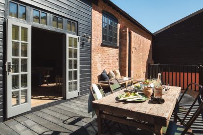 The balcony at Redbrick Loft, Devon