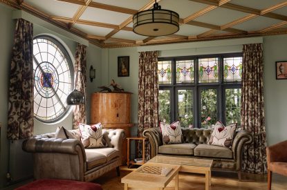 The living room at Christie Mansion, Isle of Wight