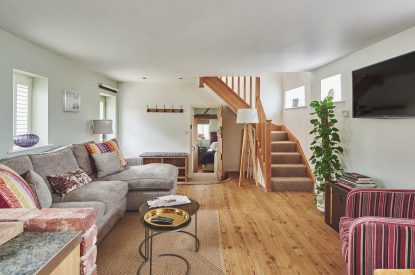 A living room at Hollington Barns, Peak District