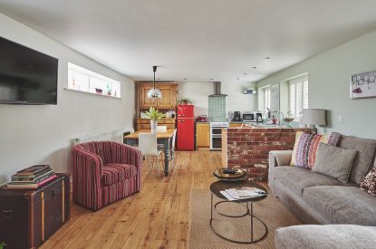 A living room at Hollington Barns, Peak District
