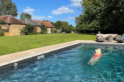 The swimming pool at Flax Manor, Somerset