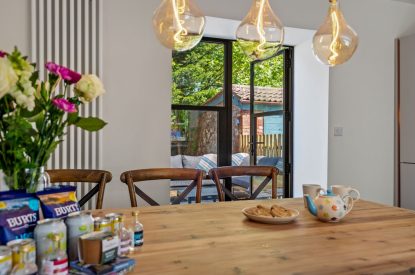 The dining table at Teacher's Cottage, Gower