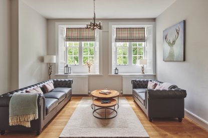 The living room at The Laundry House, Scottish Borders