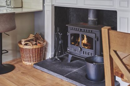 The log burner at The Laundry House, Scottish Borders