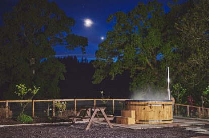 The hot tub at Bonnie Brae, Scottish Borders