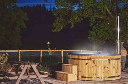 The hot tub at Bonnie Brae, Scottish Borders