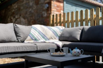 The outdoor sofa at Teacher's Cottage, Gower