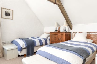 A twin bedroom at Chapel Cottage, Pembrokeshire