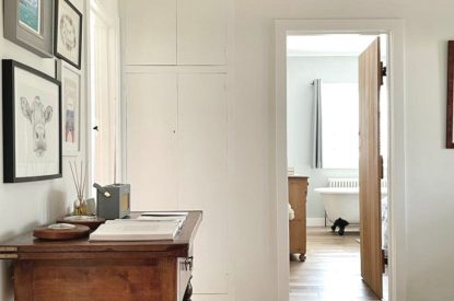 The hallway leading to a bedroom at Brickworks and Vines, Isle of Wight