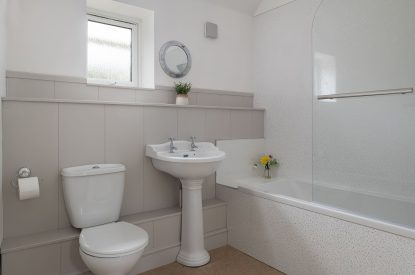 A family bathroom at Farmyard Cottage, Wiltshire