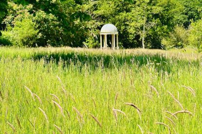 A temple in the gardens at Brickworks and Vines, Isle of Wight