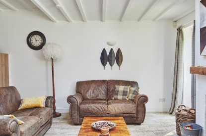 The living room with a sky light at Osborne Lodge, Herefordshire