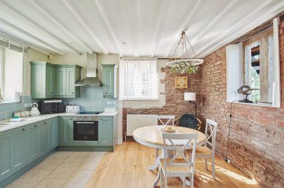 The open-plan kitchen and dining room at Osborne Lodge, Herefordshire