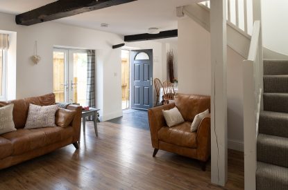 The living room at The Milking Parlour, Wiltshire 