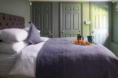 A double bedroom at Hedge Farmhouse, Buckinghamshire