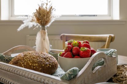 The dining table at Hill View Cottage, Perthshire