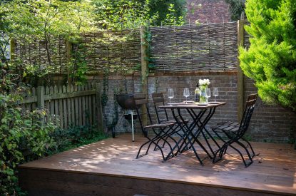 The decking at Fairmile Cottage, Oxfordshire