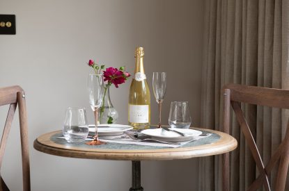 The lounge area at Blacksmith's Cottage, Cheshire