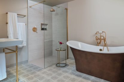 The bathroom at Blacksmith's Cottage, Cheshire