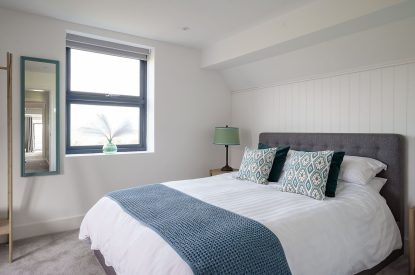 A double bedroom at Groeslon, Anglesey