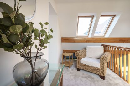 The upstairs hallway at Groeslon, Anglesey