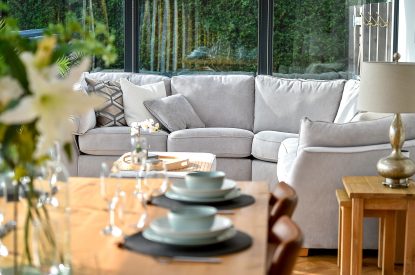 Dining/seating area at Groeslon, Anglesey