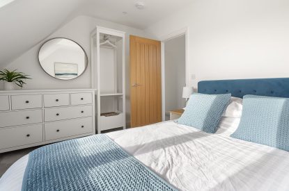 A double bedroom at Groeslon, Anglesey