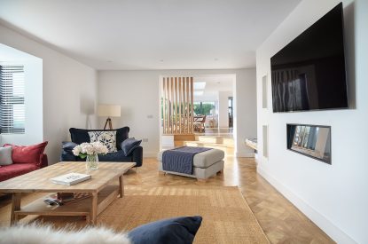 The lounge at Groeslon, Anglesey