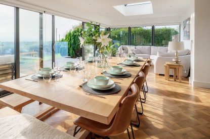 Dining/seating area at Groeslon, Anglesey 