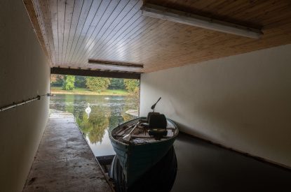The boat house at Lake House, Powys